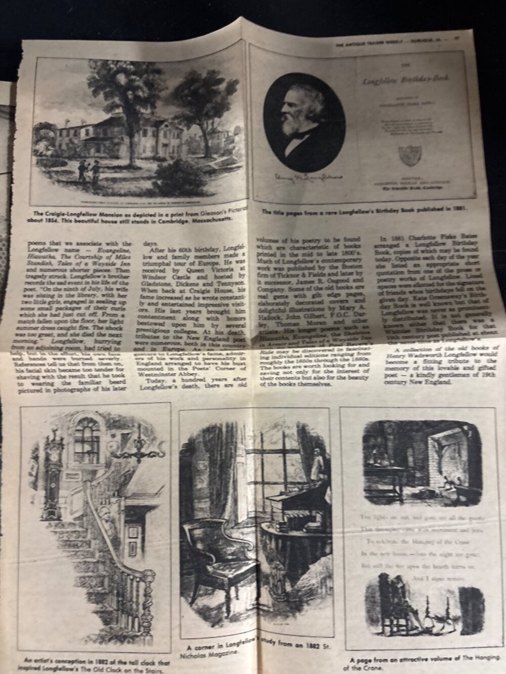 Antique 1885 Longfellow Illustrated Poetical Works Hardcover Book with Souvenir - Picture 15 of 16
